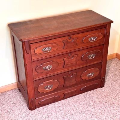 Ornate Three Drawer Dresser 