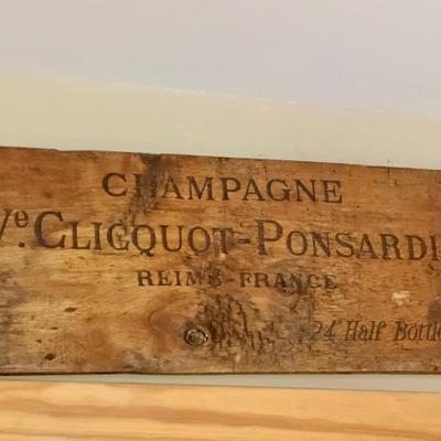 Wooden Veuve Clicquot Ponsardin Champagne Sign