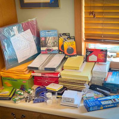 Large Mixed Lot of Office Supplies – Paper, Envelopes, Surge Protector & More