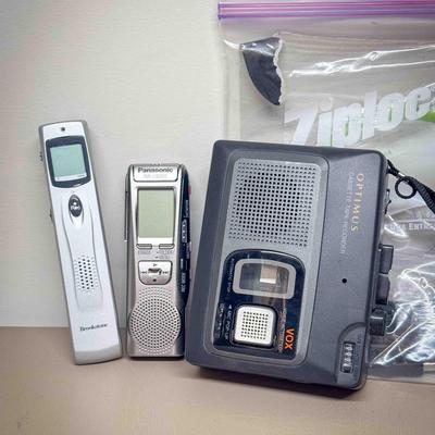 (4) Vintage Voice Recorder Lot – Brookstone, Panasonic, Optimus