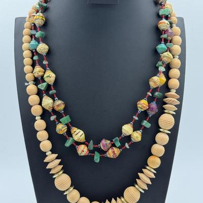 Wooden & Paper Necklaces 