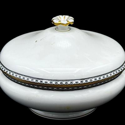 Wedgwood Black Ulander covered vegetable bowl