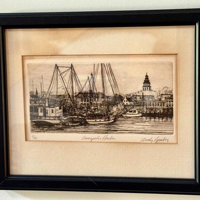 Signed Annapolis Harbor Print 