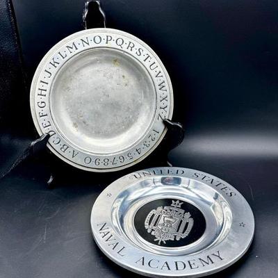(2) Pewter Plates