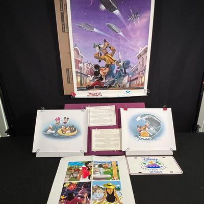 Disney Posters (1 Vintage) and 2 Original Donald Duck (Don Williams) prints with COA's