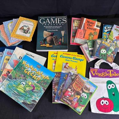 Misc. Children's Books, DVD's, CD's (Veggie Tales, Winnie the Pooh, Curious George & Others