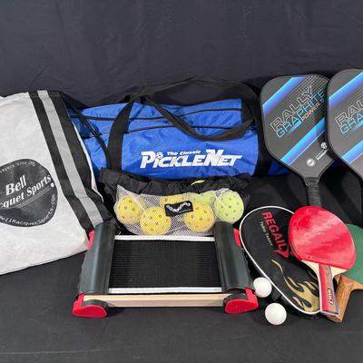 Complete Pickleball Set incl. Net/Posts, Paddles & Balls and Table Tennis Net, Paddles and Balls