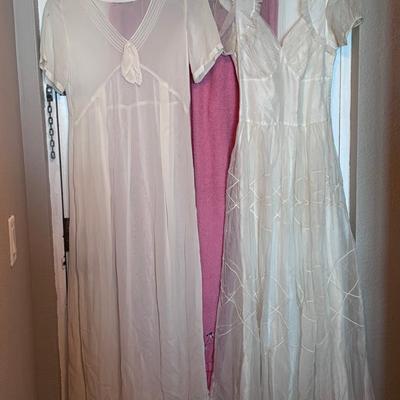 2 Vintage Wedding Dresses and Sheer Blouse
