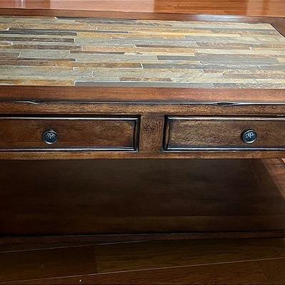Stone-Top Coffee Table