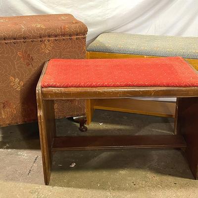 Vintage Decorative Hamper and Benches