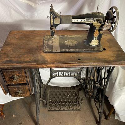 Antique “Singer” Sewing Machine Table
