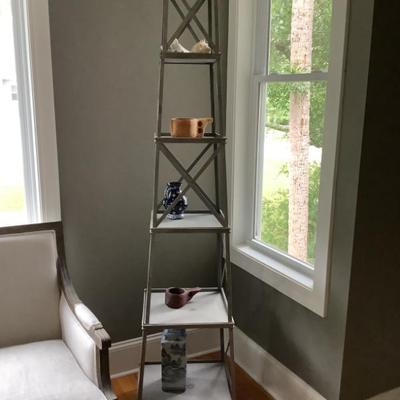 $95 5 tier tower, metal 80"H 17" x 17"