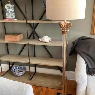 Sale Photo Thumbnail #109: $165 heavy metal floor lamp (2 in the sale) 64"H 19"shade 10"x 10" base