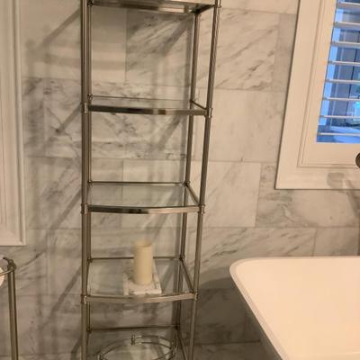 $58 5 tier glass & metal 59"H 17"L 14"depth