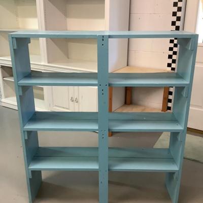 Sale Photo Thumbnail #253: $38 blue wooden shelves 48"H 42"L 13"depth