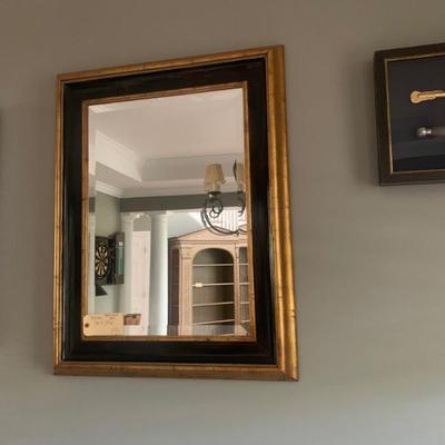 $199 mirror black & gold gilt, beveled 36”H 29”W 
