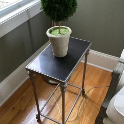 $45 granite top, metal base table 22"H 16" x 10"