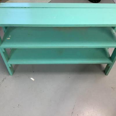 Sale Photo Thumbnail #251: $25 teal green wooden shelf 24"H 37" x 10"