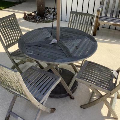 Sale Photo Thumbnail #195: $425 Country Casual teak patio table and chairs