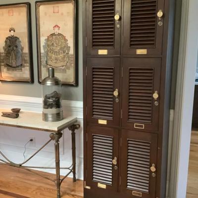 $210 6 wooden locker golf pulls, with keys80"H 28"L 16"depth
