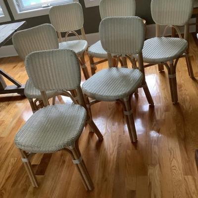 $199 Faux wicker chairs 32"H 17"L 18"depth