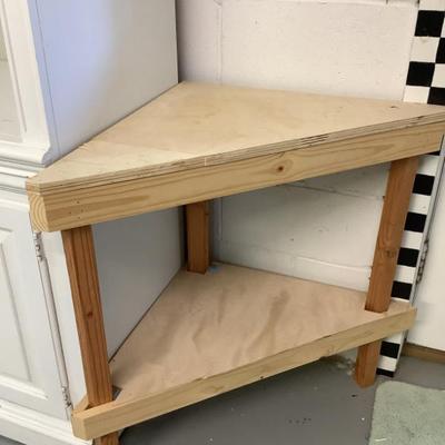 Sale Photo Thumbnail #250: $20 wooden corner shelf 30"H 24" x 24"