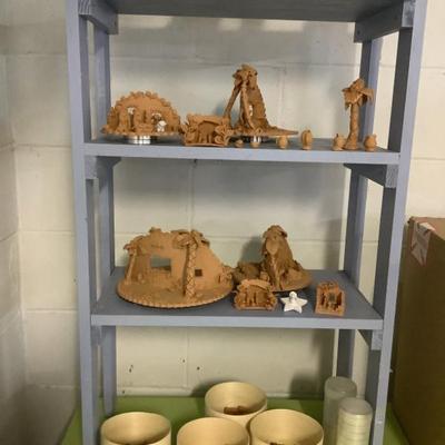 Sale Photo Thumbnail #231: $40 light blue wooden shelves 35"H 22"L 11"depth