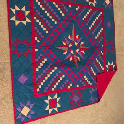 (6) Vintage Quilts, Books, And Quilt Stand