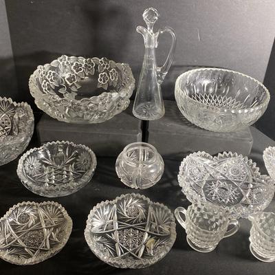 Clear Cut Glass Including Mikasa 