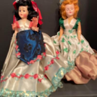 2 Vintage Plastic Molded “sleepy Eye” Dolls