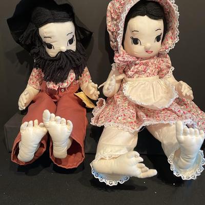 2 Cloth Body 22” Dolls Made By Regional Kentucky Artisan 