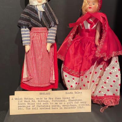 2 Vintage, 9”tall Dolls