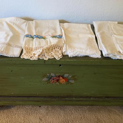 Chest With Vintage Pillowcases