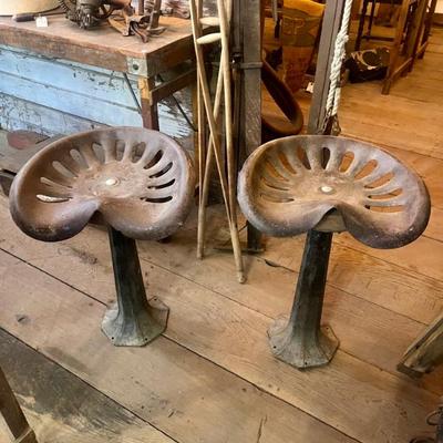 Sale Photo Thumbnail #1: Vintage Tractor Seats on Stool
