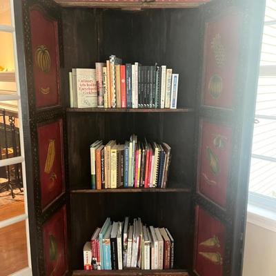 Folk art painted corner shelves