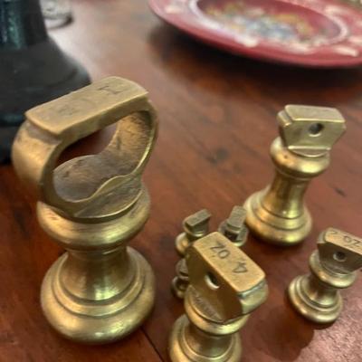 Brass weights ONLY sold WITH scale & pans