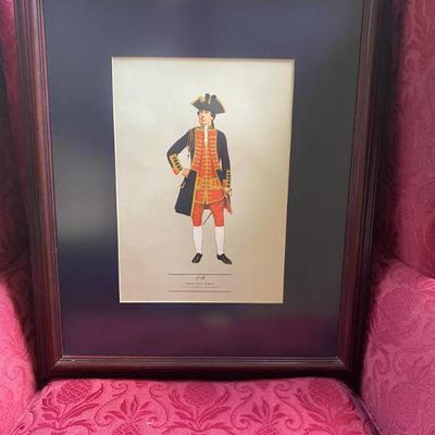 French Soldier Color Engraving