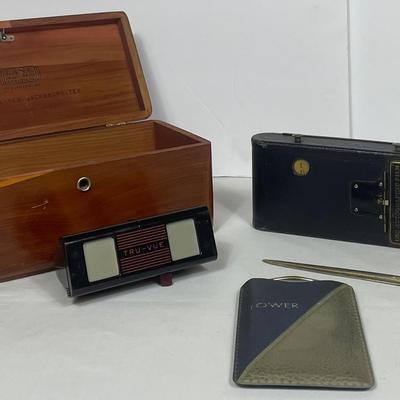 Vintage Kodak A-120 Tower Pocket Calculator, Tru-Vue 3D Viewer W/ Films In Lane Box