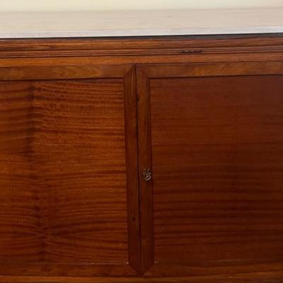 Vintage MCM Cabinet W/ White Marble Top