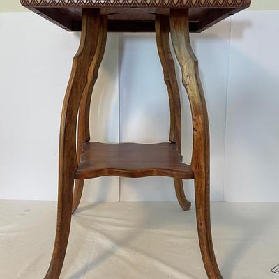 Antique Victorian 2 Tier Square Parlor Table