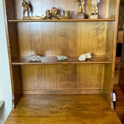 Ethan Allen Custom Room Plan Cabinet W/ Carved Folk Art Figurines & More 
