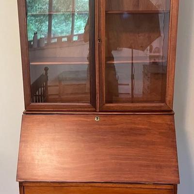 Antique Secretary Desk With Glass Front