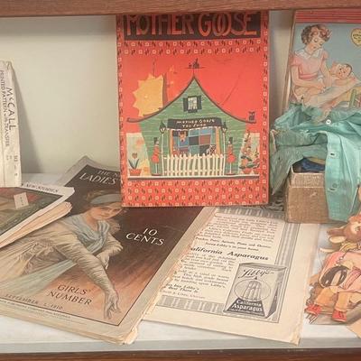 Vintage Ladies Home Journals From Early 1900S With Paper And Cloth Dolls With Clothes