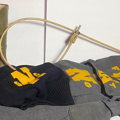 Rare Vintage Navy Sweater, Jacket & Rubber Boots 