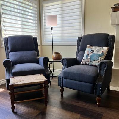 2 Grey Upholstered Chairs