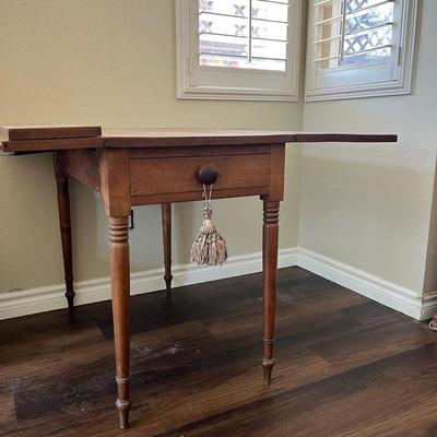 48w X 28h X 36dp Solid Wood Folding Table With Drawer