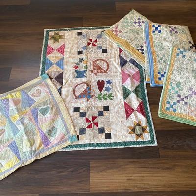 Quilted Pillow Sham, Baby Blanket, & 3 Medium Blankets
