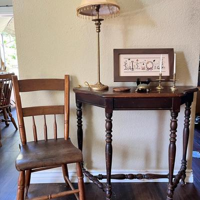Wood Table & Chair With Goodies
