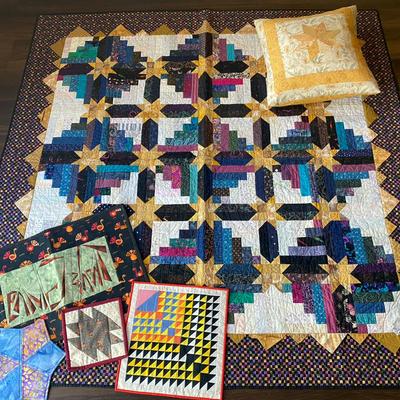 Hand Made Quilt 66.5” X 67.75”, Pillow Sham, & More