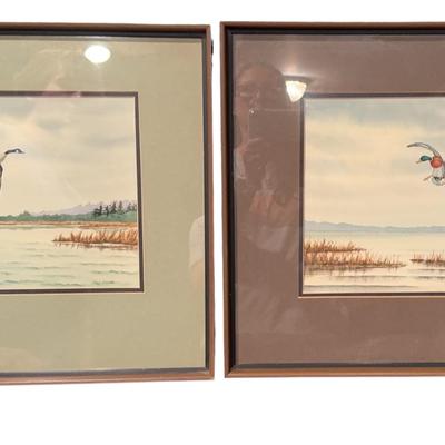 Set Of Vintage Ted Hanks Watercolor Paintings 